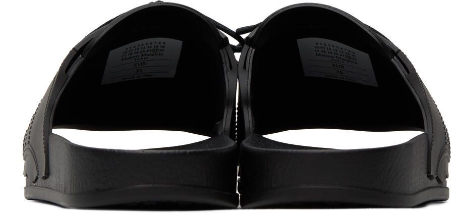 Maison Margiela Black Lace-Up Slides