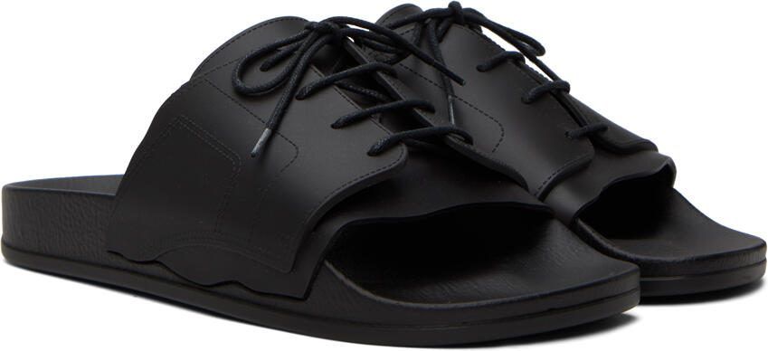 Maison Margiela Black Lace-Up Slides - Picture 2