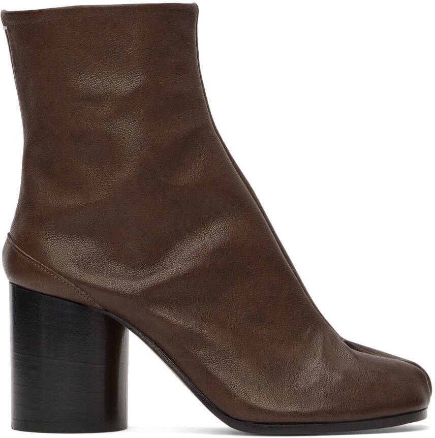 Maison Margiela Brown Camel Tabi Boots - Picture 5