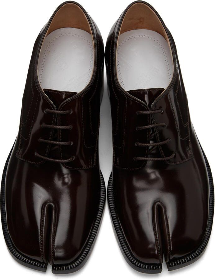 Maison Margiela Brown Tabi Lace-Up Heels