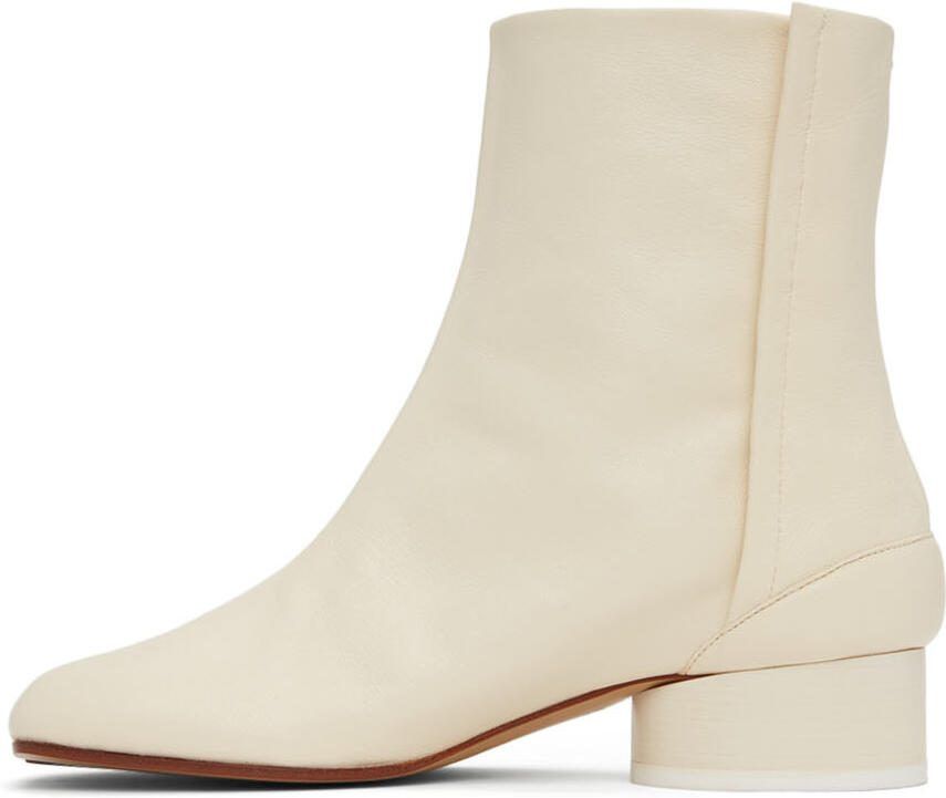 Maison Margiela Off-White Low Heel Tabi Boots - Picture 3