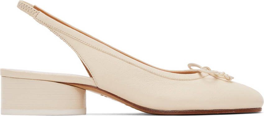 Maison Margiela Off-White Slingback Tabi Heels - Picture 5