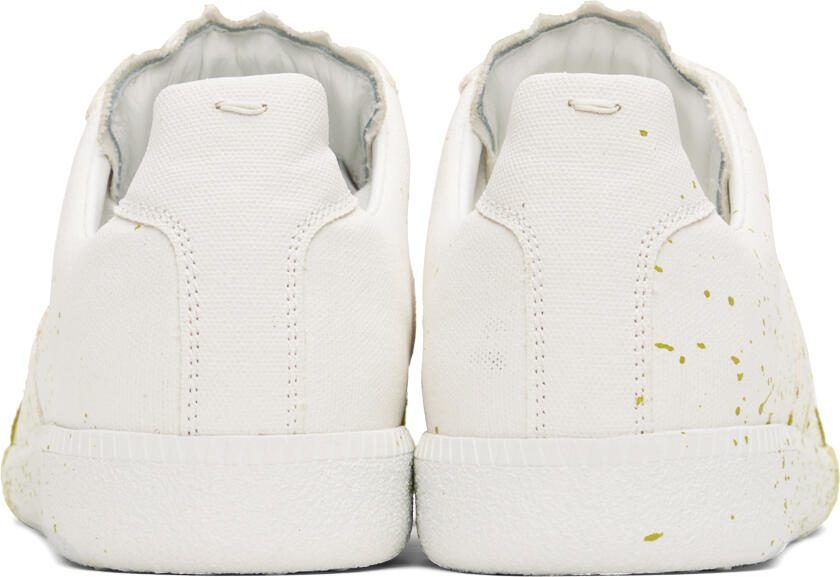 Maison Margiela White  Yellow Paint Replica Sneakers