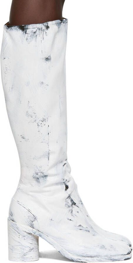 Maison Margiela Black  White Tabi Bianchetto Boots - Picture 13