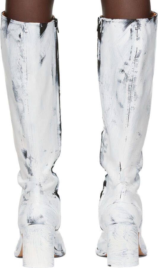 Maison Margiela Black  White Tabi Bianchetto Boots - Picture 6