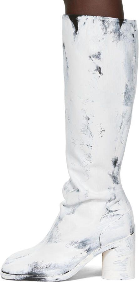 Maison Margiela Black  White Tabi Bianchetto Boots - Picture 7