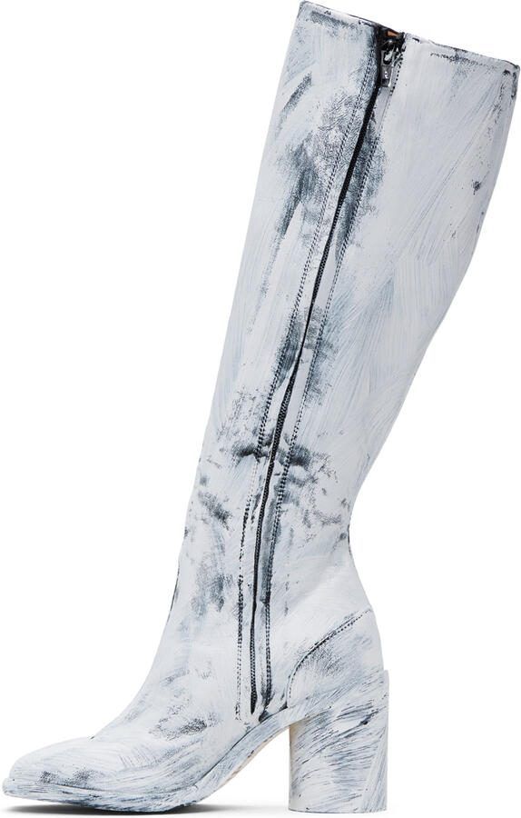 Maison Margiela Black  White Tabi Bianchetto Boots - Picture 2