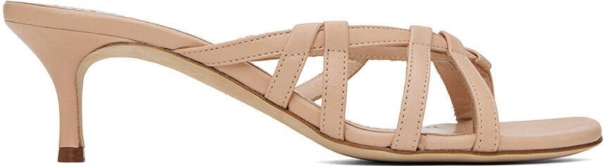 Manolo Blahnik Beige Solimaso Mules