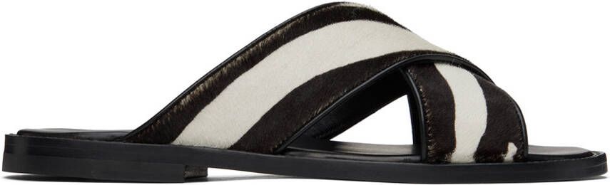 Manolo Blahnik Black  White Otawi Sandals - Picture 5
