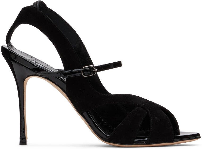 Manolo Blahnik Black Parado Heeled Sandals - Picture 5