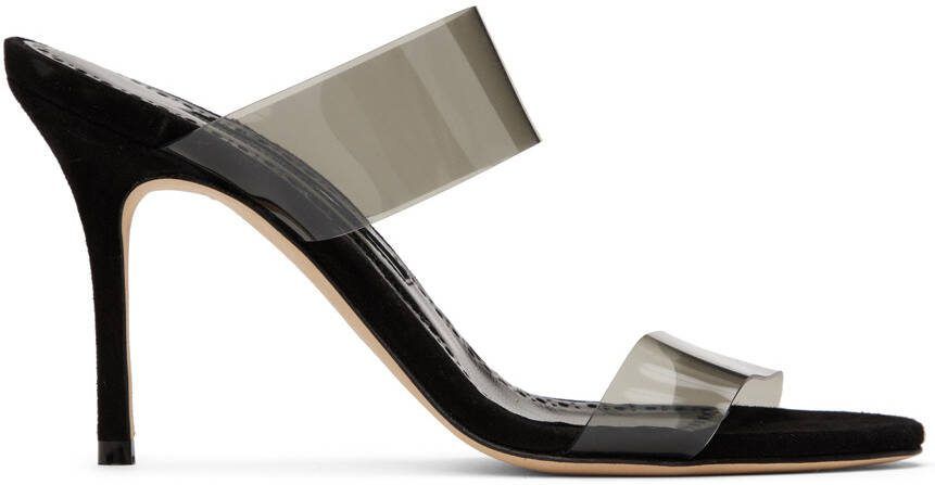 Manolo Blahnik Black Scolto Mules - Picture 5