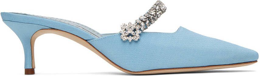 Manolo Blahnik Blue Kanembamu Heels - Picture 5