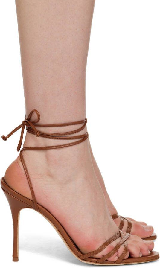 Manolo Blahnik Brown Leva 105 Heeled Sandals - Picture 2
