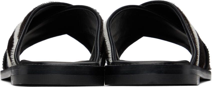 Manolo Blahnik Black  White Otawi Sandals