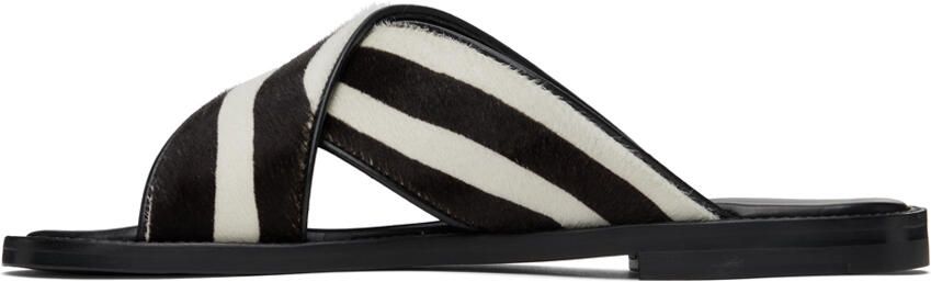 Manolo Blahnik Black  White Otawi Sandals - Picture 4