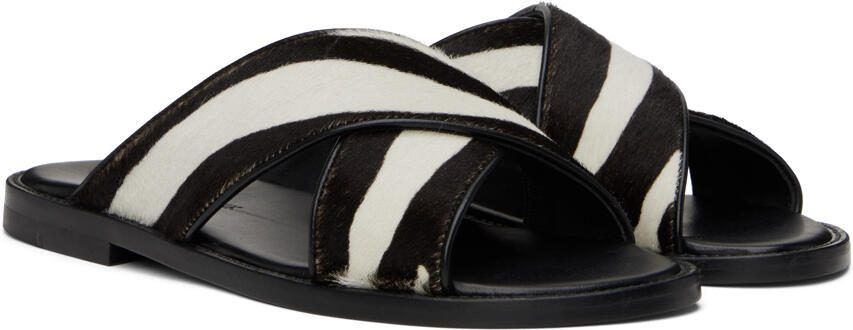 Manolo Blahnik Black  White Otawi Sandals - Picture 2