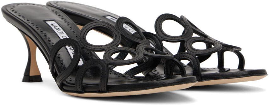 Manolo Blahnik Black Barimu Heel Sandals - Picture 2