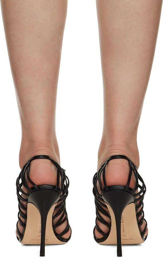 Manolo Blahnik Black Hamza Heeled Sandals