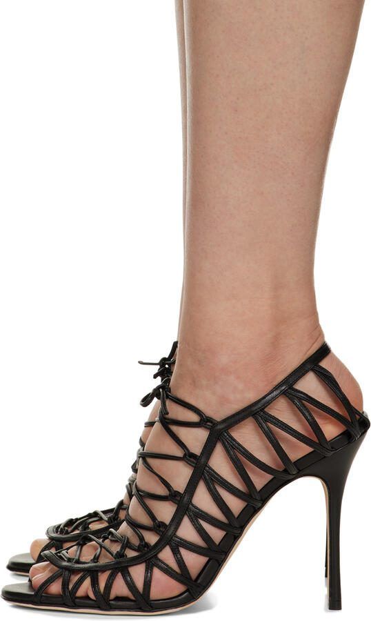 Manolo Blahnik Black Hamza Heeled Sandals - Picture 3