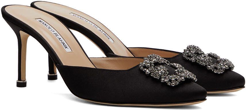 Manolo Blahnik Black Hangisimu 50 Heeled Sandals - Picture 2