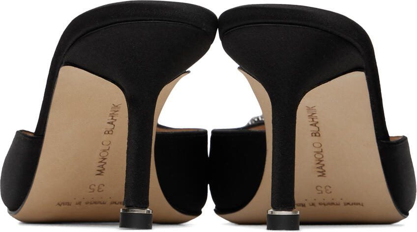Manolo Blahnik Black Hangisimuca Heeled Mules