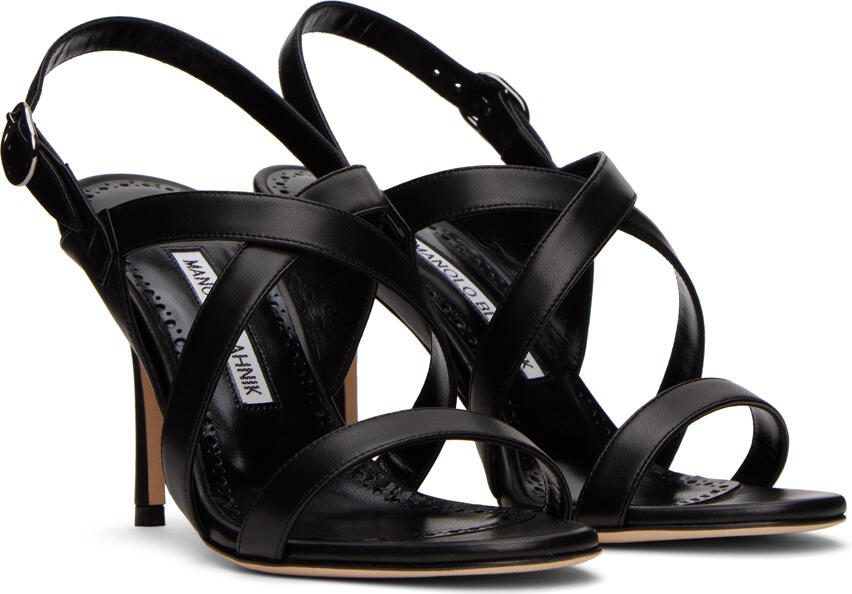 Manolo Blahnik Black Singanu Heeled Sandals - Picture 2