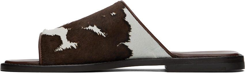 Manolo Blahnik Brown  White Vespasio Slippers - Picture 4