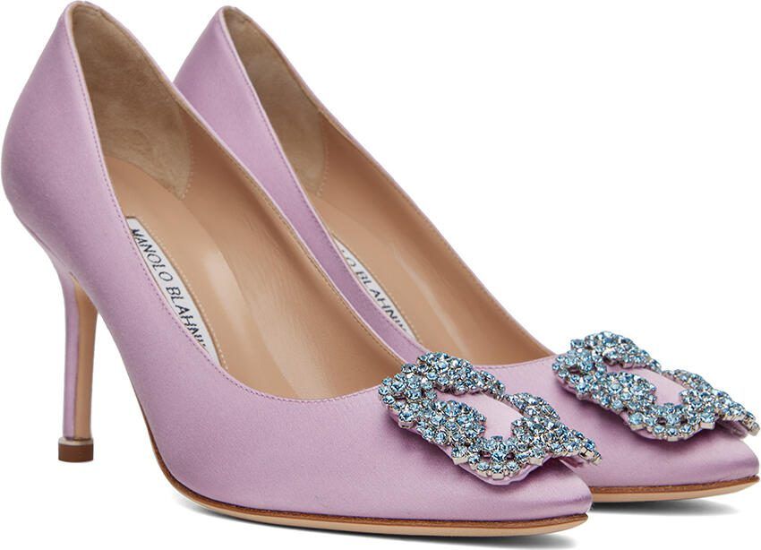Manolo Blahnik Purple Hangisi 90 Heels - Picture 2