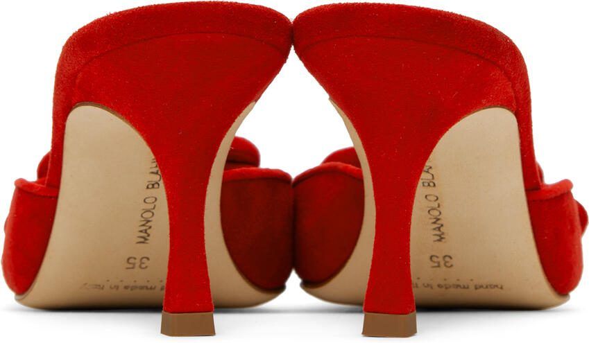 Manolo Blahnik Red Maysale 70 Mules