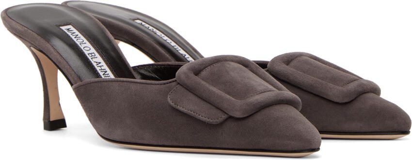 Manolo Blahnik Taupe Maysale 50 Heels - Picture 2