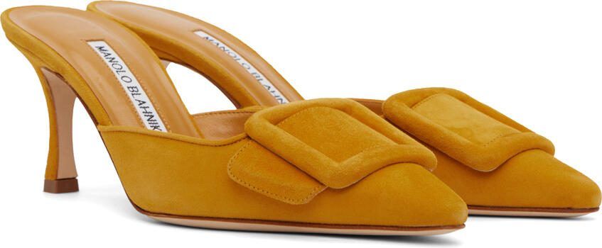 Manolo Blahnik Yellow Maysale Heels - Picture 2