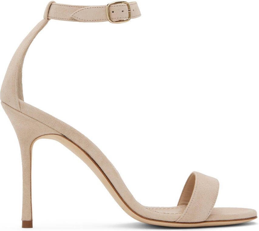 Manolo Blahnik Taupe Chaos Heeled Sandals - Picture 5