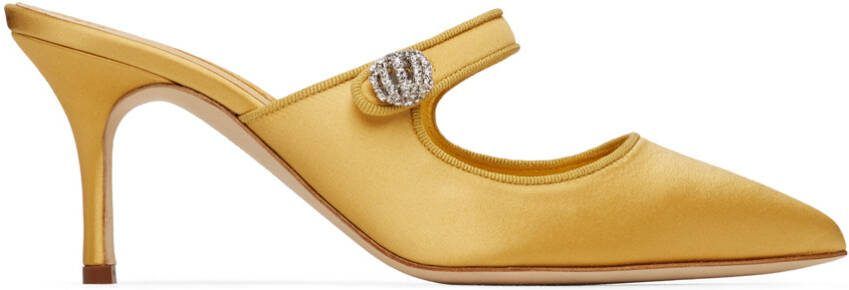Manolo Blahnik Yellow Camparimu Jewel Heels - Picture 5