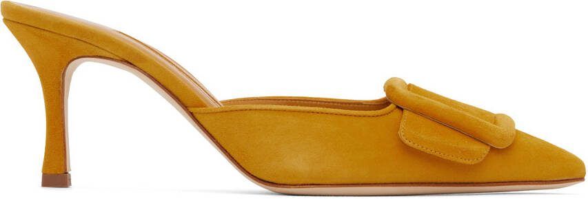 Manolo Blahnik Yellow Maysale Heels - Picture 5