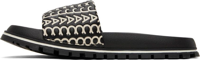 Marc Jacobs Black  White 'The Monogram Slide' Sandals - Picture 6