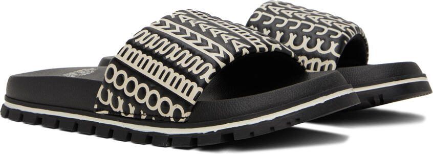 Marc Jacobs Black  White 'The Monogram Slide' Sandals - Picture 3