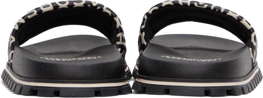 Marc Jacobs Black  White 'The Monogram Slide' Sandals