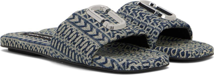 Marc Jacobs Blue 'The J Marc Washed Monogram' Sandals - Picture 2