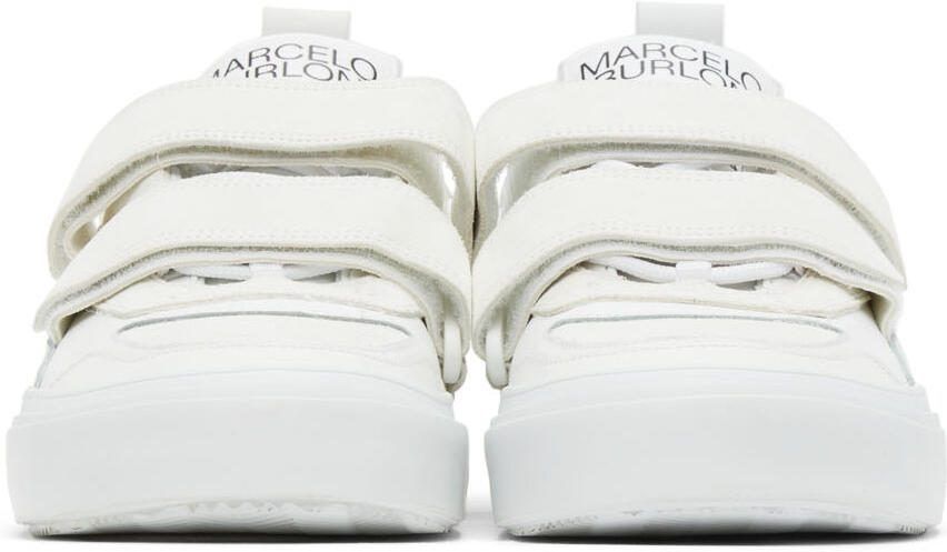 Marcelo Burlon County of Milan White Leather Strap Logo Sneakers - Picture 3