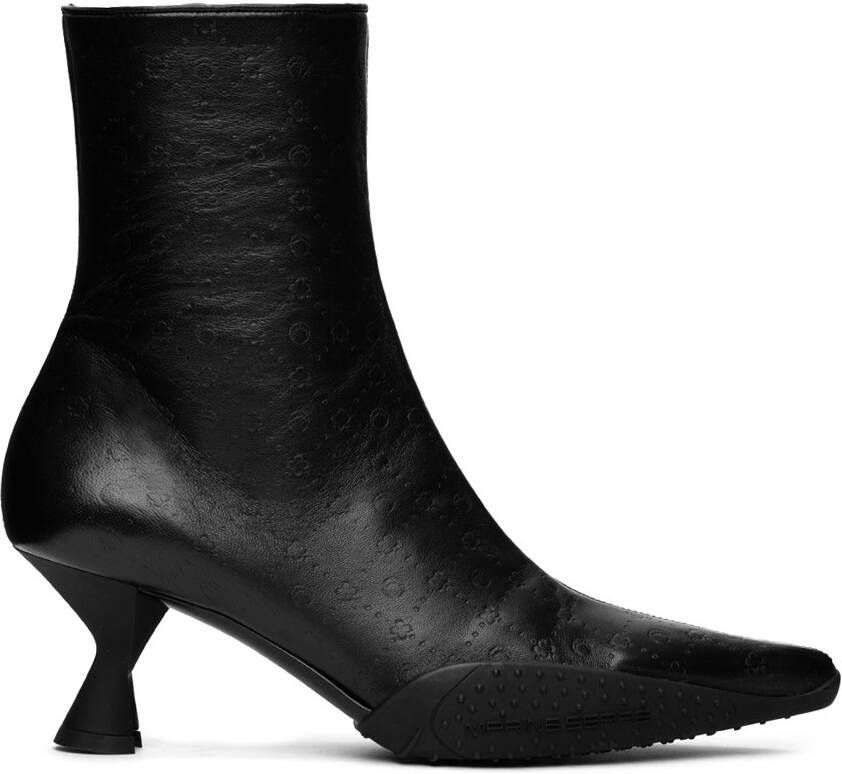 Marine Serre Black Leather Ankle Boots - Picture 2
