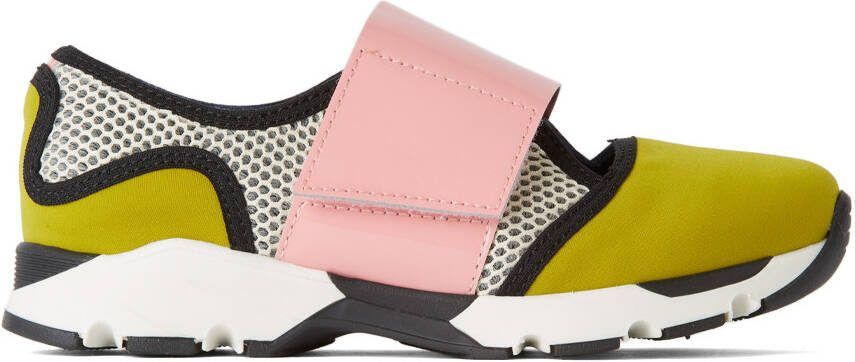 Marni Kids Yellow  White Scuba Sneakers - Picture 5