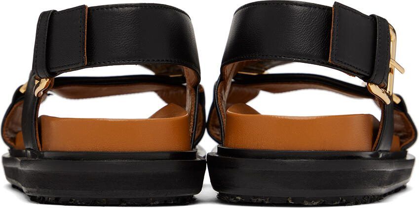 Marni Black  Brown Fussbett Sandals - Picture 3