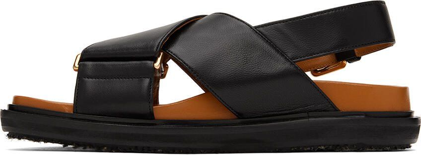 Marni Black  Brown Fussbett Sandals - Picture 7