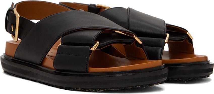 Marni Black  Brown Fussbett Sandals - Picture 4
