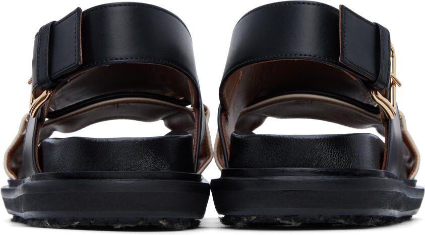 Marni Black  Off-White Fussbett Sandals