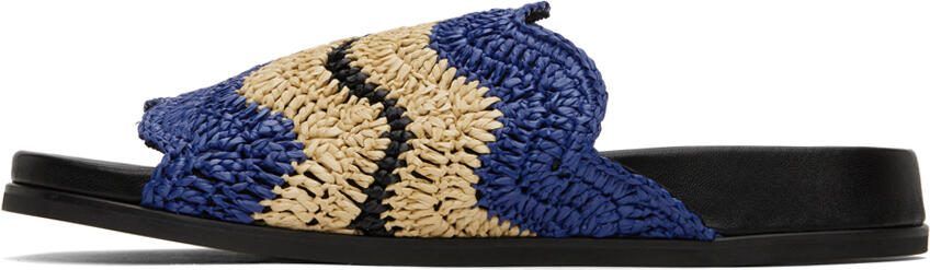 Marni Blue  Beige No Vacancy Inn Edition Fussbett Sandals - Picture 4