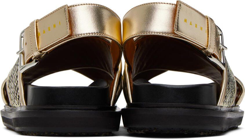Marni Gold  Black Fussbett Sandals