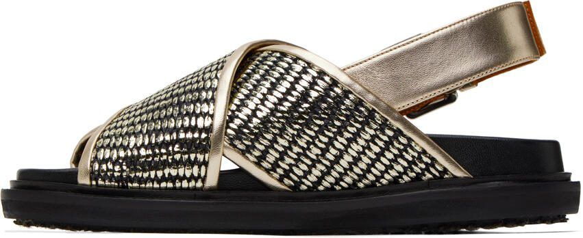 Marni Gold  Black Fussbett Sandals - Picture 3