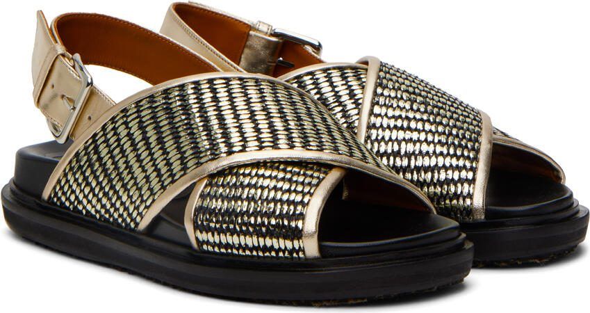 Marni Gold  Black Fussbett Sandals - Picture 2