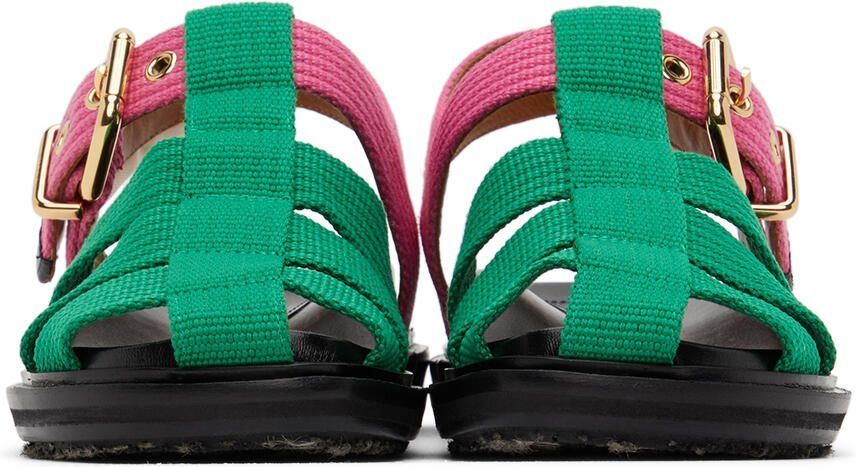 Marni Green  Pink Fishermans Fussbett Sandals - Picture 3
